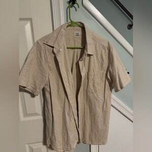Flint & Tinder Huckberry Short Sleeve Architect Shirt, Natural Rainbow Donegal